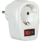 Scanpart - Doorvoerstekker - Wit - Enkelvoudig - Met Schakelaar - 16 A - 3680 W