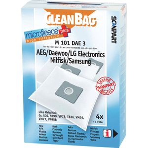 CleanBag stofzuigerzakken 4 stuks - Geschikt voor AEG Deawoo LG Nilfisk Samsung - Type Gr 50 SB90 VP78 TB36 VM54 VM77 VP95B - Inclusief 1 filter - Alternatief