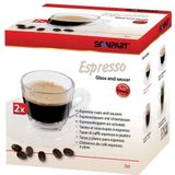 Espresso Glazen - 7 cl - Glas - Professionele Horeca Kwaliteit - Set van 2