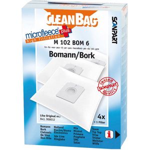 CleanBag stofzuigerzakken 4 stuks - Geschikt voor Bestron DVC1200S - Bomann CB917 - Bork - Dirt Devil Energy - B43 D00012 - Inclusief 1 filter - Alternatief