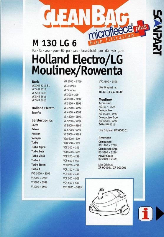 CleanBag - Stofzuigerzakken - 4 Stuks - Geschikt voor LG, Moulinex, Rowenta