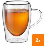 Scanpart dubbelwandige theeglazen 300 ml - Thee - theeglas dubbelwandig - 2 stuks