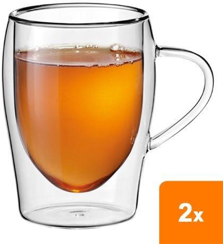 Scanpart dubbelwandige theeglazen 300 ml - Thee - theeglas dubbelwandig - 2 stuks