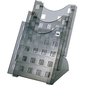 Helit Tischaufsteller A4 3 Fächer grau transparent