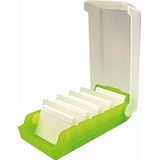 helit H6901159 - indexdoos ""the beebox"" DIN A7 liggend formaat, groen, leerbestand en opbergdoos