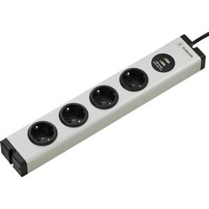 Ehmann 0600c0a052031 stekkerdoos zonder schakelaar 4-voudig grijs met geaard contact