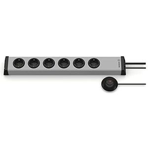 Ehmann 0200c0062381 stekkerdoos met schakelaar, 6-voudig, grijs