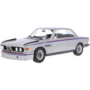 Minichamps 155028135 - B-M-W 3,0 CSL Silver 1973 - schaal 1:18 - collectiemodel