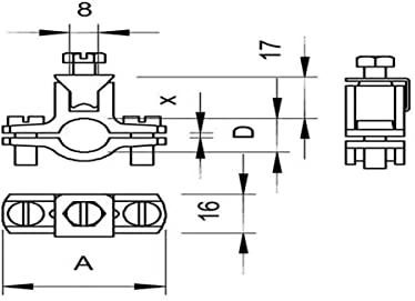 OBO Bettermann 5050057 OBO aardingsklem 950/Z 3/8"" gegoten zink