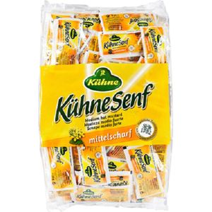 Kühne mosterd enkele porties, medium heet, 150 stuks à 10 g, 1,5 kg pak