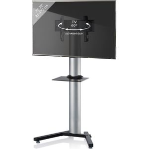 my media TV-Standfuß Stadino Maxi Silber/Schwarzglas