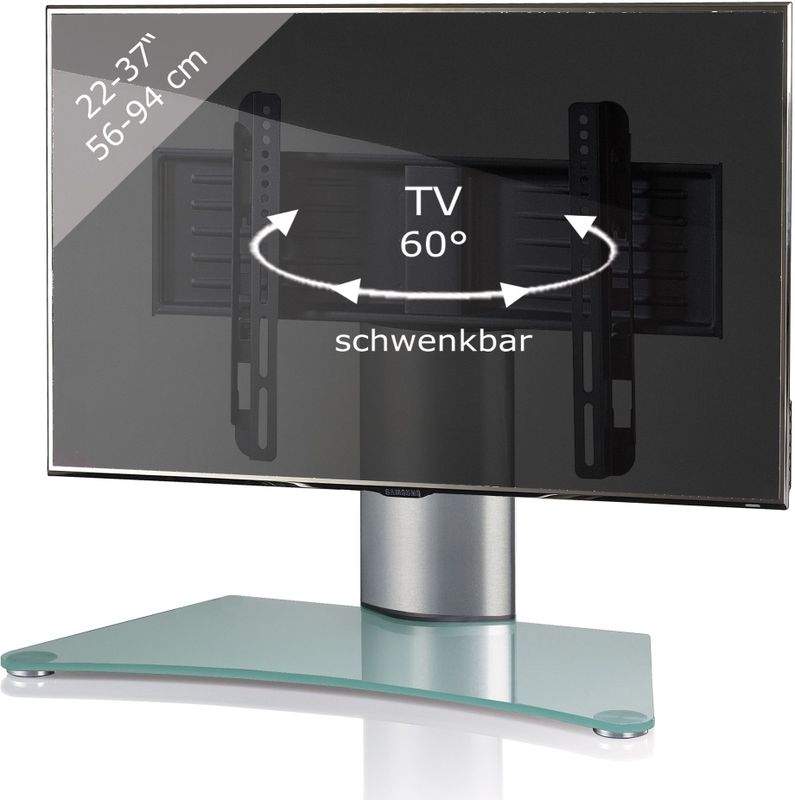 VCM my media TV-Ständer Windoxa Mini silber, mattglas
