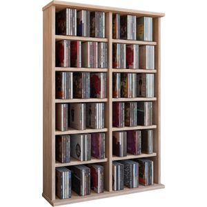 VCM Houten CD DVD-standaard plank kabinet opslag staande plank Ronul Houten CD DVD-standaard plank kabinet opslag staande plank Ronul