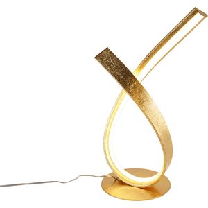 Paul Neuhaus LED tafellamp Linda, goud, metaal, dimbaar