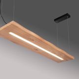 Hanglamp hout 120 cm incl. LED met afstandsbediening - Ajdin