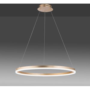 Paul Neuhaus LED hanglamp Titus, rond, Ø 80cm, mat messing