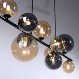 Hanglamp Popsicle Zwart - Smoke Amber Glas 85cm