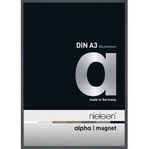 Wissellijst frontloader Nielsen Alpha Magnet aluminium A3 formaat Glossy Donkergrijs