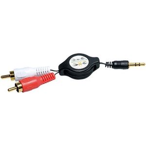 3,5mm Jack - Tulp stereo audio kabel - uittrekbaar - 0,80 meter