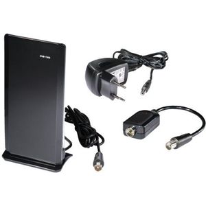 Transmedia Binnenantenne, actief (Binnenantenne, 30 dB, DVB-T / -T2), SAT Spiegels + SAT Antennes, Zwart