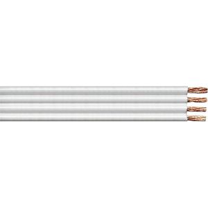 Bi-wire luidspreker kabel (CU koper) - 4x 1,50mm² / wit - 100 meter