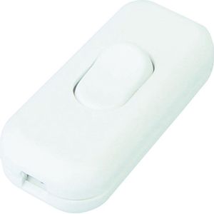 Snoerschakelaar voor niet-geaarde stroomkabel / wit