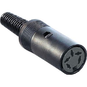 DIN 5-pins 240° (v) hoefijzer connector / zwart