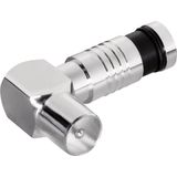 Coax IEC (m) compressie connector - metaal / haaks