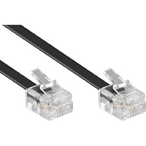 Modulaire telefoonkabel zwart met RJ11 connectoren - 20 meter
