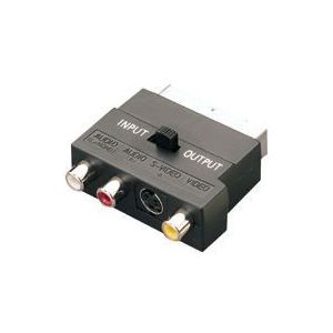 Scart (m) - Composiet 3RCA en S-VHS (v) adapter / zwart