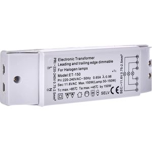 Elektronische halogeentrafo 12 Volt - 150 Watt.