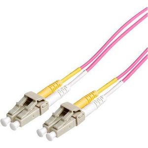 LC Duplex Optical Fiber Patch kabel - Multi Mode OM4 - paars / LSZH - 5 meter