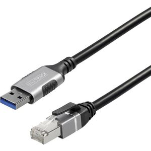 Maxtrack - USB 3.2 Gen 1 / RJ45 Netwerk Adapter - CAT 6 - 3 m - Zwart