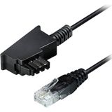 Maxtrack - TF 20 L - Aansluitkabel - Zwart - 10 m - 1x Telefoonstekker Duitsland (TAE-F) - 1x LAN (10/100 MBit/s)