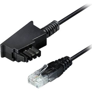 Maxtrack - TF 20 L - Aansluitkabel - Zwart - 10 m - 1x Telefoonstekker Duitsland (TAE-F) - 1x LAN (10/100 MBit/s)