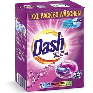 Dash® Color Fresh 3-in-1 wasmiddel-caps, XXL-voordeelverpakking, capsule, 60 wasladingen, voor kleurrijke was, 3-in-1 formule voor frisheid, zuiverheid en netheid, 1,59 kg