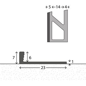 Aluminium eindprofiel 2500 mm - L-profiel - Tegelprofiel - voor 6mm bekledingen