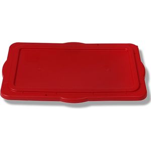 Stapeldeksel voor kunststof bak, van polyethyleen, dicht sluitend, rood