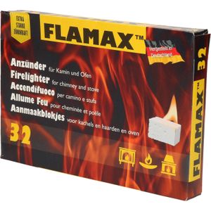 Flamax barbecue aanmaakblokjes - 32x stuks - BBQ/vuurkorf/openhaard