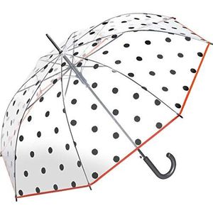 automatische paraplu zwart transparant, Stippen (gekleurde stippen), 100 cm