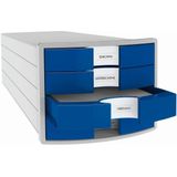HAN Schubladenbox Impuls  blau 1012-14, DIN C4 mit 4 Schubladen