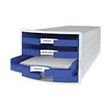HAN Schubladenbox Impuls A4/C4 4 offene Schubladen blau