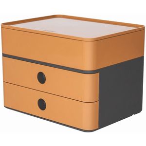 Schubladenbox Smart-Box Plus Allison 2 Sch&#252;be camel brown dark grey