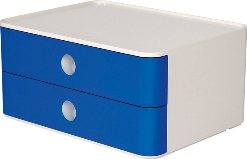 Schubladenbox HAN Allison Smart-Box, 2 Schübe mit Trennwänden, Kabelhalter, stapelbar, ABS-Kunststoff, royal-blau
