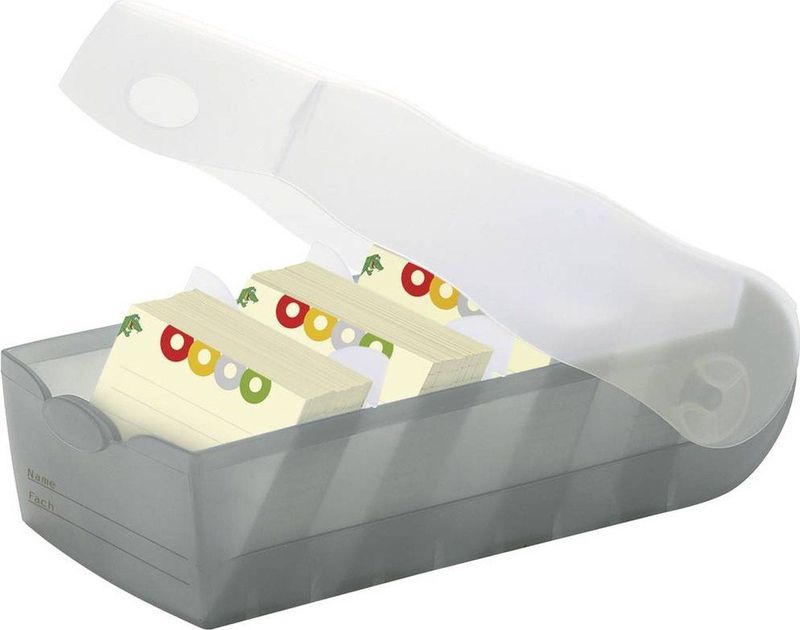 Karteibox Croco A8 transluzent grau