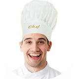 Koksmuts Chef - wit - papier - volwassenen - B29 x H25 cm