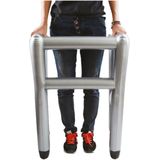 Oplaasbaar looprek voor oudere mensen - Zilver - 80 cm - Abraham/Sara tuinpop pensioen feestartikel