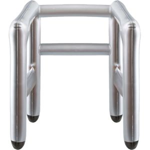 Oplaasbaar looprek voor oudere mensen - Zilver - 80 cm - Abraham/Sara tuinpop pensioen feestartikel