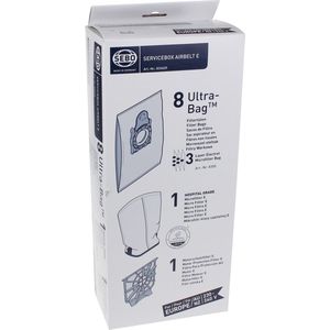 Sebo 8334 - Servicebox voor Airbelt E - 8 filterzakken, 1 filter in ziekenhuiskwaliteit en 1 motorbeschermingsfilter - wit