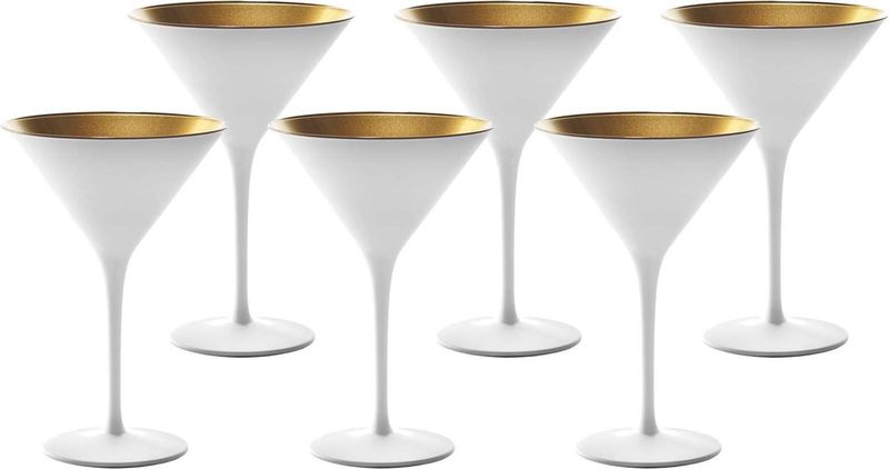 Stölzle - Olympic - Drinkglazen - Mat Wit & Goud - Kristal, 240 ml, 6 Stuks